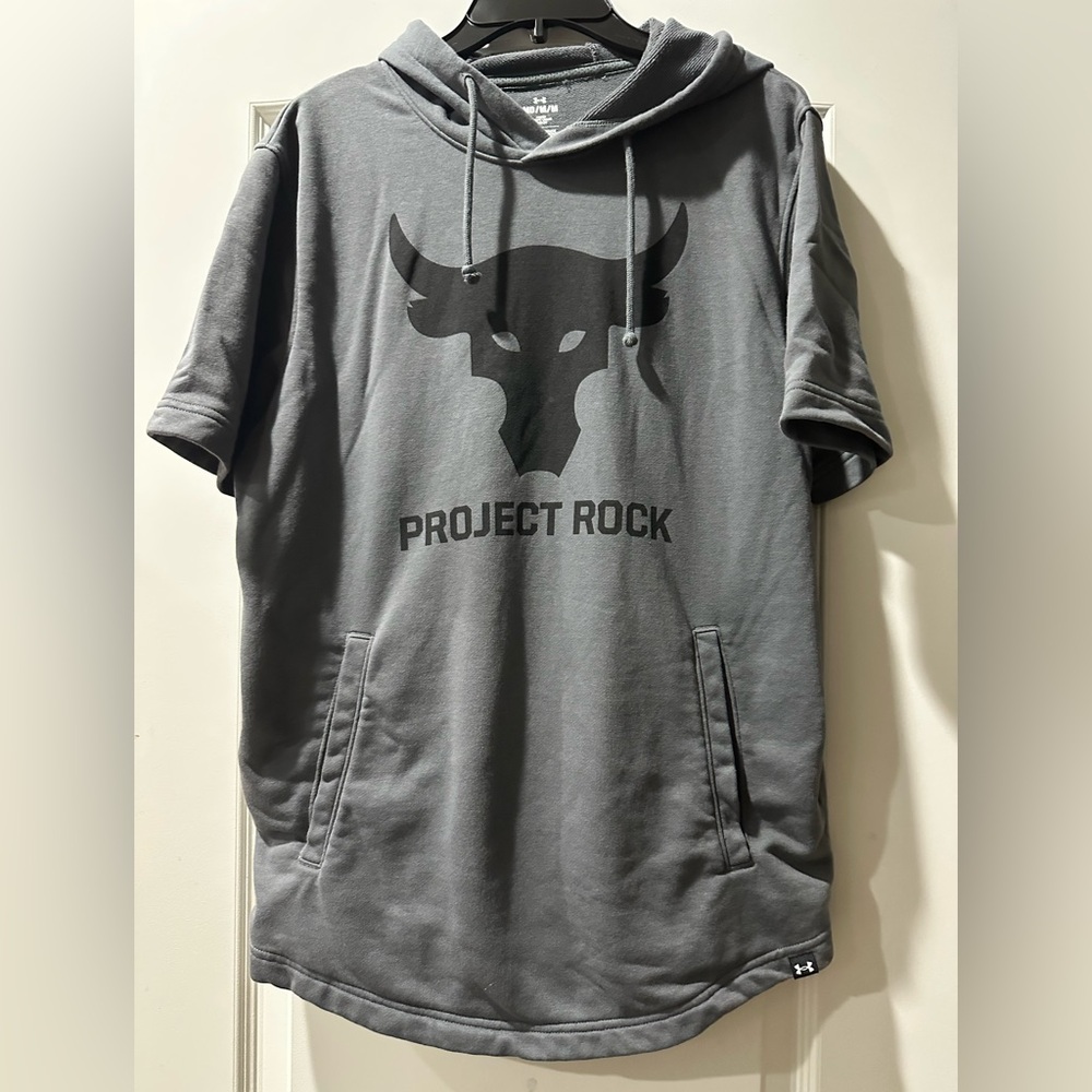 Project Rock Terry Men's Short Sleeve Hoodie - Size Medium - Picture 1 of 7